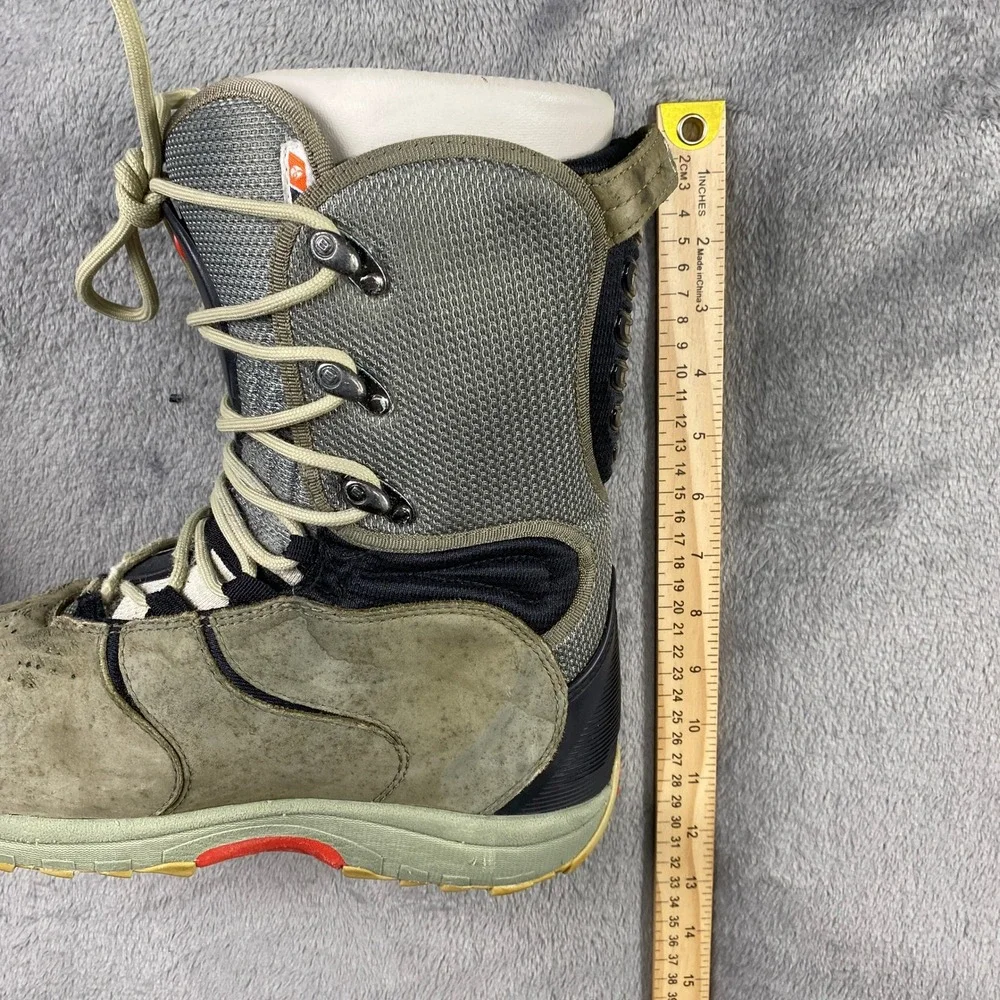 Burton Snowboard Boots Mens 7 Zone Olive Green Tan‎ Black Lace Up Vintage